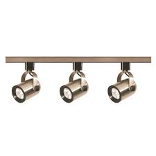 Satco Part Tk354 Satco 4 Ft 3 Light Brushed Nickel Halogen Round Back Track Lighting Kit Track Lighting Accessories Home Depot Pro