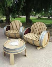 So Cool Patio Furniture Made From Wine Barrels Backyard Furniture Barrel Furniture Wine Barrel Furniture