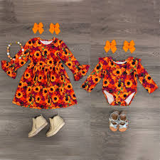 Details About Us Kid Baby Girl Sister Matching Clothes Set Floral Bodysuit Romper Dress Outfit
