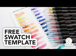 Free Arteza Real Brush Markers Swatch Chart A Simple Card Project Cz Design Arteza Brush Markers Swatch