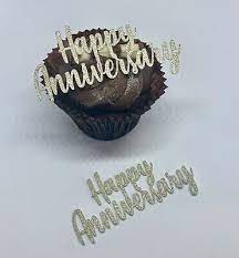 Nice anniversary free printable cake toppers. 12 Glitter Thank You Cupcake Toppers Gold Silver Party Cake Topper Eur 5 54 Picclick De