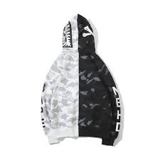 Bape A Bathing Ape Full Zip Hooded Sweatshirt Shark Head