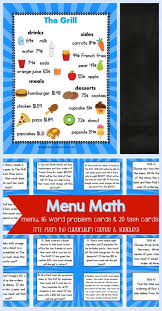 Menu math super fun reproducible menus skill building worksheets kids practice multiplication division money fractions estimation prob martin lee. Menu Math For 4th 5th Graders The Curriculum Corner 4 5 6