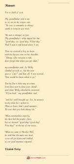 Manners Poem By Elizabeth Bishop