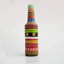 Three ghosts are hand painted and heat set onto the bottle and an orange ribbon is added to the neck of the bottle. Art Can B Bottle Art Flower Vase Green Black And White Directcreate Com