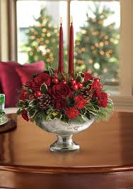 Beautifully Chic Holiday Centerpiece Teleflora S Mercury Glass Bowl Bouquet Weihnachten Dekoration Weihnachtsdekoration Deko Weihnachten