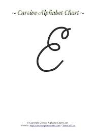 Cursive Alphabets E PDF Charts | Cursive Alphabet Chart.com