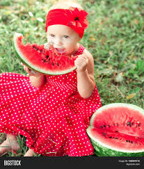 Sugar baby melons typically do not exceed 10 pounds, with flavor red flesh and a light green rind with dark stripes. Cute Baby Girl Eating Image Photo Free Trial Bigstock