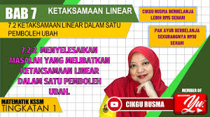 Matematik Tingkatan 1 7 1 2 Ketaksamaan Berkaitan Sifat Akas Dan Transitif Oleh Cikgu Rusma Akademi Youtuber
