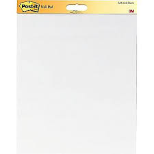 post it self stick wall pad 20 x 23 unruled plain white