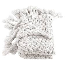 Black And White Throw With Tassels Judy Throw Blanket In Cream Throw Blanket Knitted Throws Blankets Throws