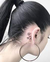 Behind the ear, tattoos are easier to hide. Rose Tattoo Behind The Ear
