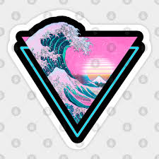 Vaporwave is a microgenre of electronic music, a visual art style, and an internet meme that emerged in the early 2010s. Vaporwave Aesthetic Great Wave Off Kanagawa Vaporwave Great Wave Aufkleber Teepublic De