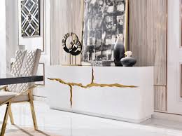 4.5 out of 5 stars. Modrest Aspen Modern White Gold Buffet Buffets Dining
