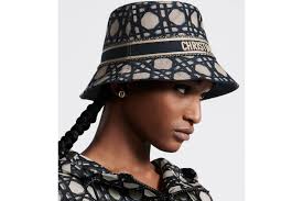 Mũ Nữ Dior D-bobby Small Brim Bucket 'Beige Blue' 41CAN923X131-C524