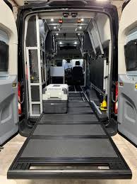 Camper Van With Gear Slide For Easily Loading Gear And Toy Hauling Vandoit Ford Transit Camper Ford Transit Transit Camper