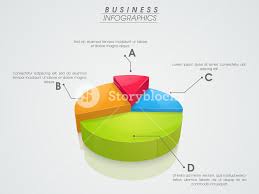 3d infographics pie chart showing professional data by