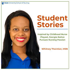 DNP Student Whitney Thornton shares her journey toward achieving her  lifelong dream of becoming a nurse, her determination and family's  motivation to attend Duke University School of Nursing. Read it here:  https://duke.is/4/t7ss