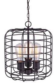 Patriot Lighting Reg Afton Oil Rubbed Bronze 12 3 Light Pendant Chandlier With Vintage Style Bulbs Included Steampunk Lighting Cage Chandelier Light