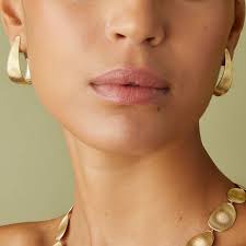 18K Yellow Gold Lunaria Hoops