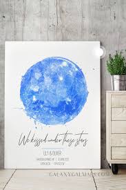 Personalized Star Map Stars Wall Art Custom First Anniversary Or Wedding Gift Map Heart One Year Paper Gift 1 Star Wall Art Custom Wall Art Map Wall Art