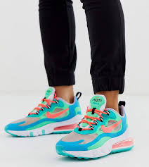 Nike White Green And Blue Air Max 270 React Sneakers In 2020 Nike Air Max For Women Nike Air Max Sneakers