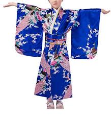 Kruihan Enfants Yukata Ancien Style Japonais Fille Kimono Gamins Traditionnel Vetements Soie Tissu Peignoir Mariage Fete En 2020 Yukata Style Japonais Kimono Vintage