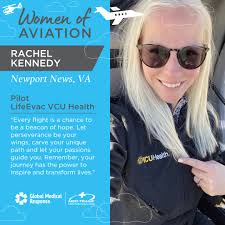 Rachel is the FIRST permanently assigned female pilot for our program in  its 22 years of operating! She is primarily assigned to our LifeEvac 3 base  in West Point, VA. We are
