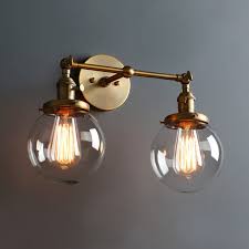 Roi analysis included · expert lighting advice · free s+h over $1000 Phansthy Vintage 2 Light Wall Sconce Industrial Wall Light 5 9 Globe Glass Lampshade Amazon Com Industrial Wall Lights Wall Lights Wall Sconce Lighting