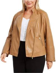 Plus Size Faux Leather Jacket Shopstyle