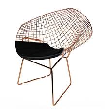 A simple silhouette with major modern style: Rose Gold Wire Chair Cushion Bp8019rg Ebarza