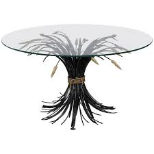 Vintage italian wheat sheaf side table. Italian Black And Gilt Wheat Sheaf Table With Glass Top For Sale At 1stdibs