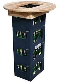 Kmh Bierkasten Stehtisch Tischaufsatz Echt Teak O 70cm 102155 Bierkasten Bierkasten Stehtisch Diy Sachen