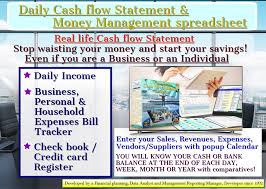 Sparklines, conditional formatting, and crisp design make this both useful and gorgeous. Daily Cash Flow Statement Money Management Spreadsheet V03 1 Eloquens