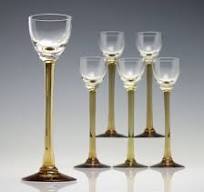 Set of Six Art Nouveau Liqueur Glasses c1910