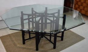Mcguire Bamboo Table With Octagon Glass Top Glass Dining Room Sets Modern Glass Dining Room Glass Table