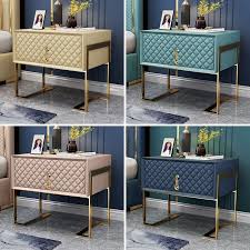 Modern Stylish Nightstand Upholstered Bedside Table With Drawer Gold Metal Base Nightstand In Muitiple Colors In 2020 New Classic Furniture Bedside Table Decor Marble Coffee Table Living Room