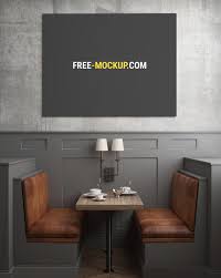Restaurant Poster Painting Mockup Free Mockup