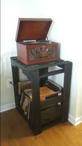 Record Player Stand And Record Storage Record Player Stand Record Player Stand Diy Palette Furniture