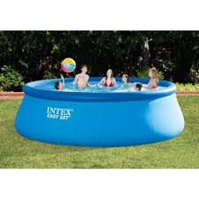 Intex 15 Ft Round X 4 Ft D Easy Set Inflatable Pool Ladder Pump Cartridges And Phosphate Remover 26167eh 6 X 29000e Nc 05131 The Home Depot In 2020 Easy