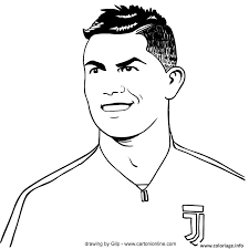 Coloriage joueur football lionel messi barcelone. Coloriage Cristiano Ronaldo Joueur De Foot Confiant Dessin Ronaldo A Imprimer