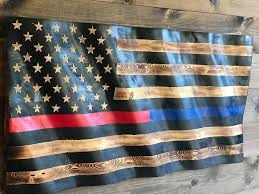 Black And White American Flag With Yellow Stripe Meaning Wavy American Flag Flying American Flag By Customcarverwoodwork On Etsy American Flags Flying Blue Line Flag American Flag