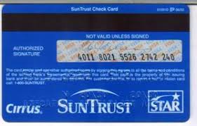 If you transfer a balance, interest will be charged on your purchases unless. Bank Card Sun Trust Suntrust United States Of America Col Us Vi 0227