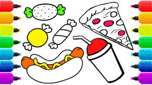 ✓ free for commercial use ✓ high quality images. Fast Food Candy Hot Dog Soft Drink Colouring Pages For Kids Art Colors For Children Youtube