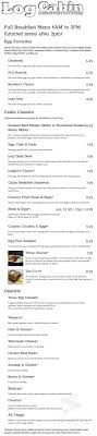 There's fun for all ages with mini golf and a playground, and free childcare is an added bonus. Log Cabin Family Restaurant Menu In Baraboo Wisconsin Usa