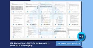 Rpp Silabus Kelas 9 Smp Mts Kurikulum 2013 Revisi 2019 2020 Lengkap Dokumen Berkas Edukasi