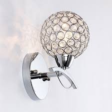 Modern Style Globe Sconce Lighting Clear Crystal Wall Mounted Light Fixture For Bedroom Beautifulhalo Com