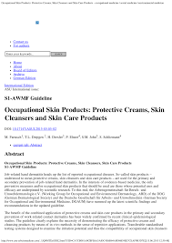How to decide if an esthetics apprenticeship is right for you. Pdf Occupational Skin Products Protective Creams Skin Cleansers And Skin Care Products