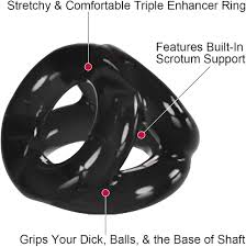 Amazon.com: Oxballs - Tri-Sport, Silicone Cock Ring and Ball Sling in One,  Metal Cock & Ball Ring, Couples Adult Toys, Mens Pleasure Toys, 3-Ring  Design, Black : Health & Household