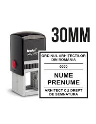 Stampila colop printer 20, conform cu originalul. È™tampilÄƒ Arhitect Cu Drept De SemnÄƒturÄƒ Trodat 4923 PÄƒtratÄƒ RotundÄƒ 30x30 Mm
